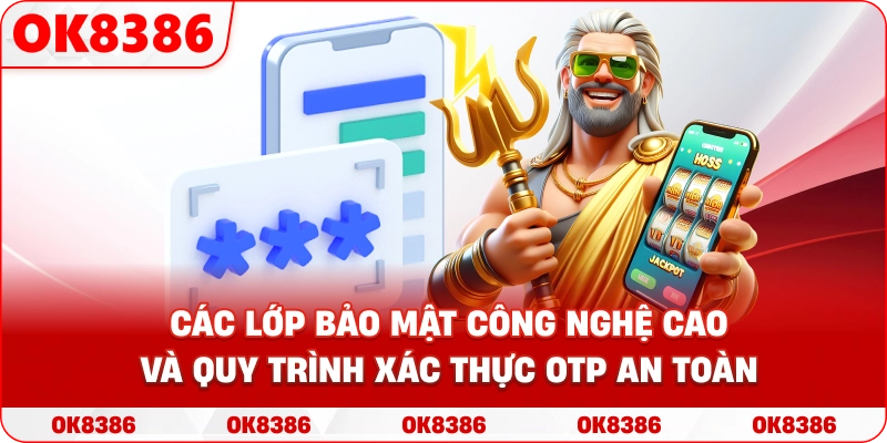 Đồ họa mô tả các lớp bảo mật công nghệ cao và quy trình xác thực OTP an toàn Đồ họa mô tả các lớp bảo mật công nghệ cao và quy trình xác thực OTP an toàn