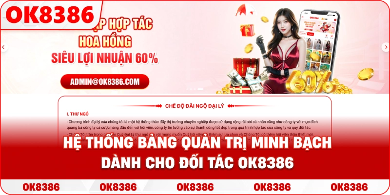 Hệ thống bảng quản trị minh bạch dành cho đối tác OK8386 Hệ thống bảng quản trị minh bạch dành cho đối tác OK8386